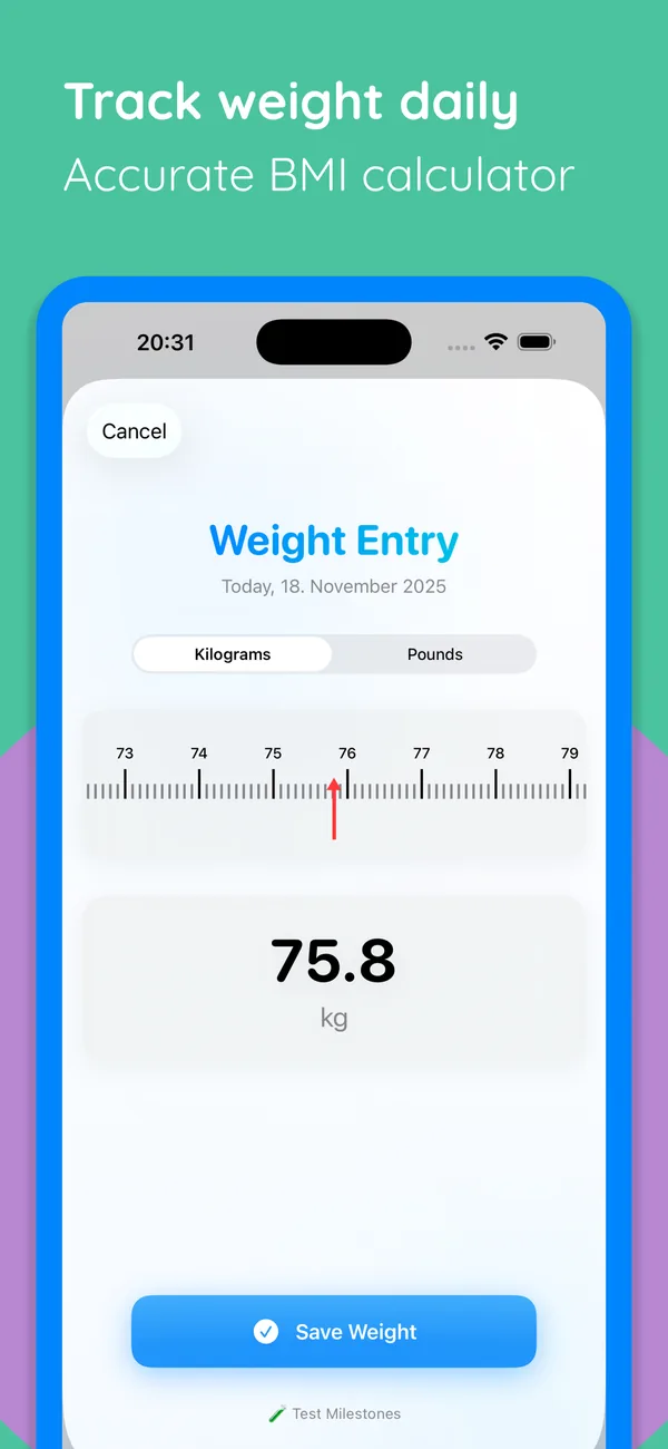 Weightnote App Store screenshot 1